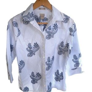 CHICO’S no iron button down, Chico’s size 0,excellent condition, no flaws